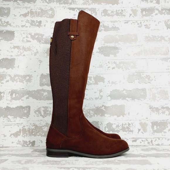 New Anne Klein Audrey Brown Zip Up Knee High Boots V413 - Picture 4 of 11